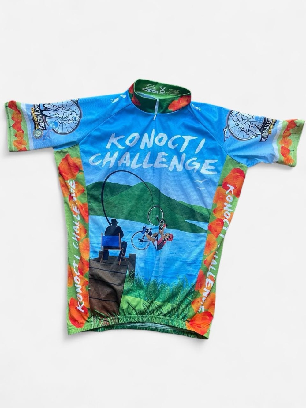 Konocti Challenge Clear Lake CA Mens Cycling Jersey Lake Graphic XS